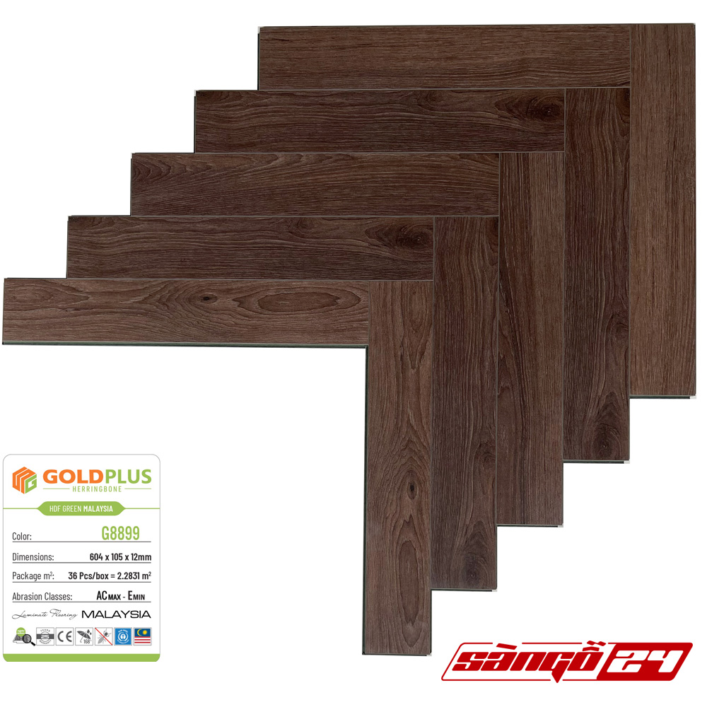 Sàn gỗ Goldplus xương cá G8899